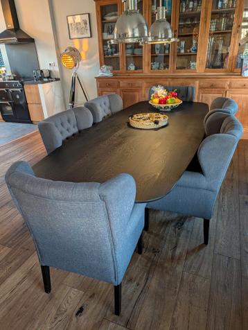 GRATIS AFHALEN 6 klassieke eetkamerstoelen - Grijs stof