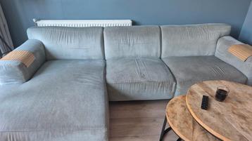 Gratis af te halen: Grijs/blauwe hoekbank