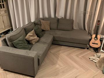 GRATIS OPHALEN Comfortabele Grijze Hoekbank met Longchair