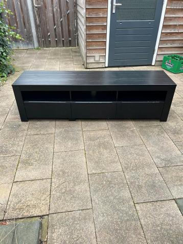 Gratis. Zwarte tv-kast met 3 lades - 172x46x44.5 cm