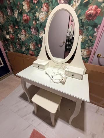 IKEA HEMNES Kaptafel met spiegel, wit, 100x50 cm