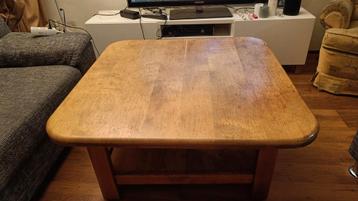 Houten salontafel woonkamer 100x100x50cm