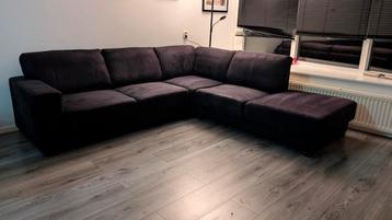 Zwart suede bankstel - gratis af te halen