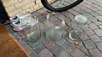 Glazen vazen en weckpot - Gratis af te halen