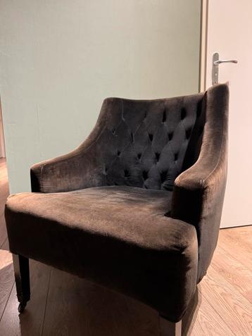Gratis af te halen: Bruine velvet fauteuil