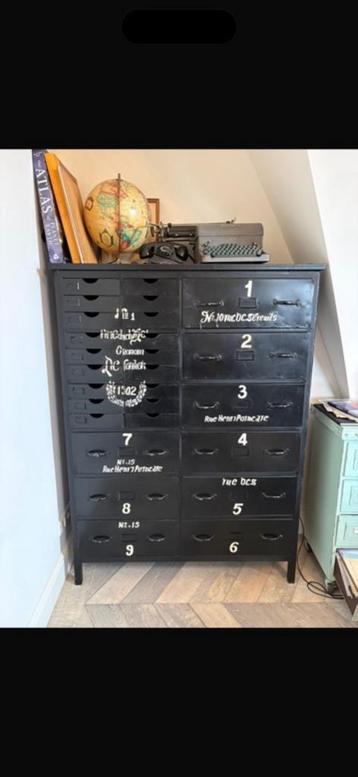 Zwarte metalen ladekast vandaag gratis ophalen