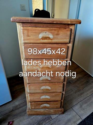 Massief Teaken ladenkast