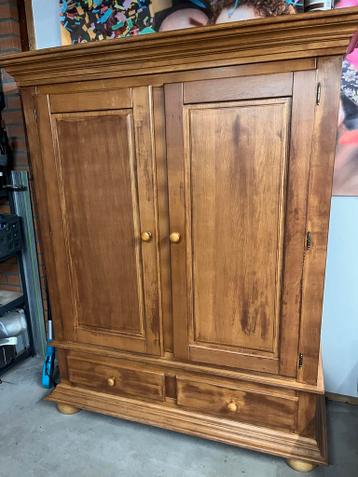 Massieve Eikenhouten Kast met Laden en Planken