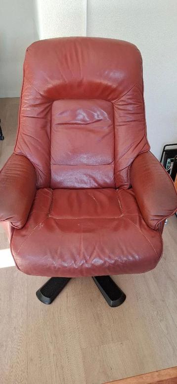 Verstelbare leren draaifauteuil