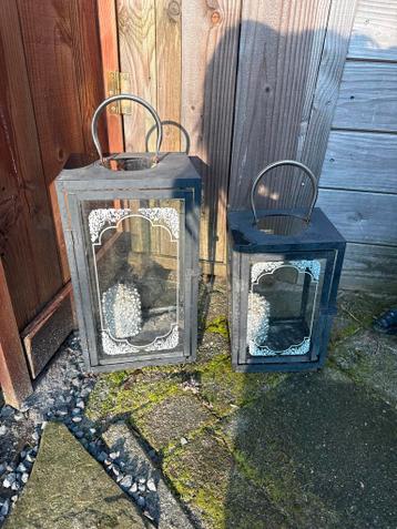 Set van 2 zwarte kandelaars - gratis af te halen