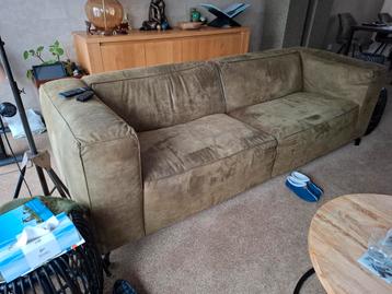 Mosgroen microleder 3 zits bank gratis ophalen