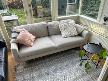 Beige/grijze 3-zits bank – 200 cm breed