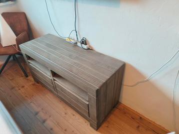 Robuust Olijfgroen Houten TV Meubel met Lades