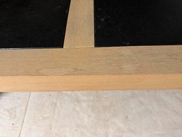 Set Salontafel en 2 bijzettafeltjes met leisteen inleg