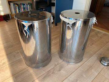 Set van 2 metalen wasmanden met uitneembare zak