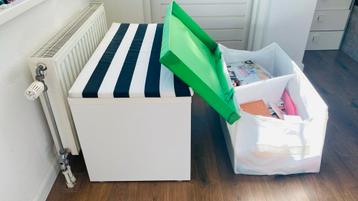 Opbergbankje met kussen en opbergbox