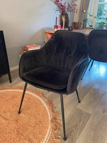 Fluwelen eetkamer stoel - zie foto’s
