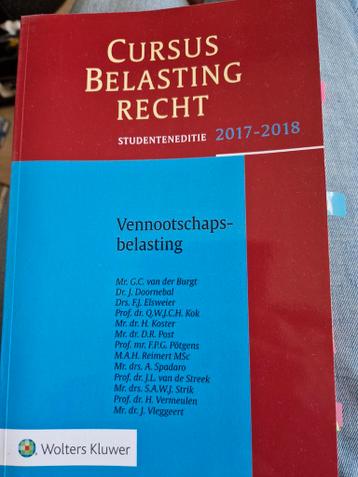 Cursus Belastingrecht: Vennootschapsbelasting 2017-2018