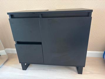 Zwart badkamermeubel - 1 jaar oud - Gratis af te halen