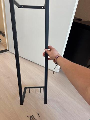 Zwart badkamer handdoekenrek met haken