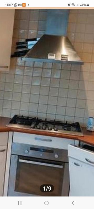 Afzuigkap  wasemkap rvs 60   cm en gaskookplaat