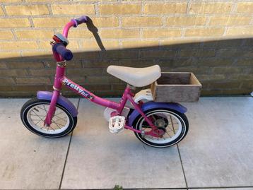 Roze kinderfietsje 'Pretty Girl' met mandje