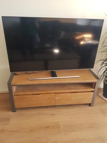 Tv opbergkast massief hout met staal