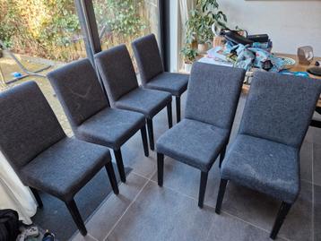 Set van 6 gebruikte eettafelstoelen - Grijs