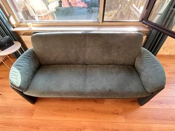 GRATIS! 2x Groen/blauwe bank leer/suède - 175x80x50 cm