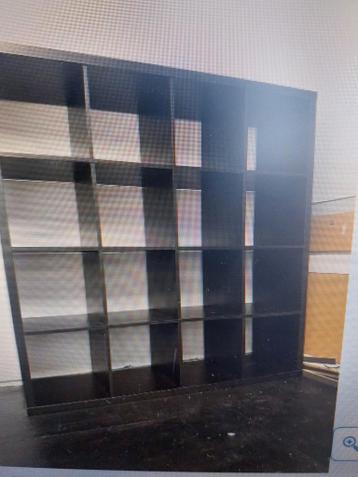 Ikea Kallax open kast zwart bruin 147x147 cm
