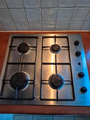 RVS gaskookplaat 60cm met 4 branders