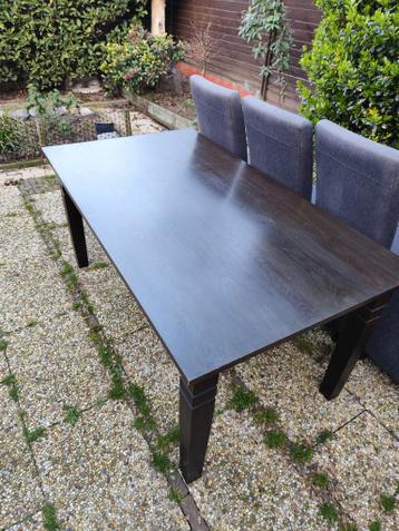 Elegante eettafel met 4 stoelen - Donkerbruin