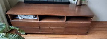 Donkerbruin TV-meubel met 2 lades en 1 klep