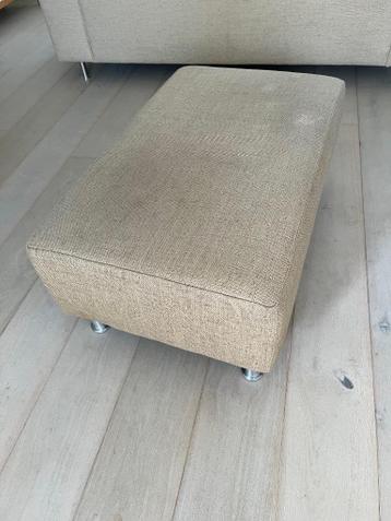 GRATIS Hocker, beige, linnenstructuur