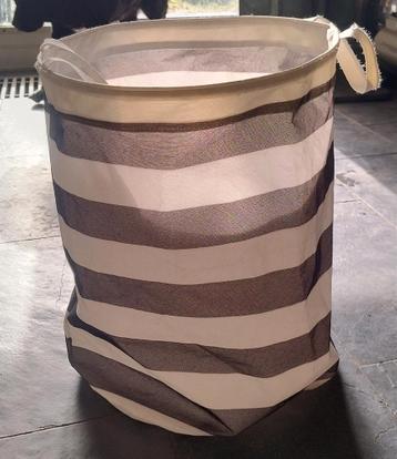 Gestreepte waszak 41x45cm met handvatten