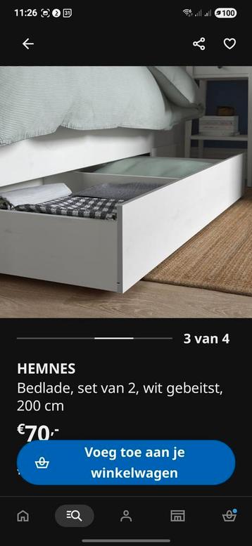 2x Ikea Hemnes Bedlades 139x66 cm