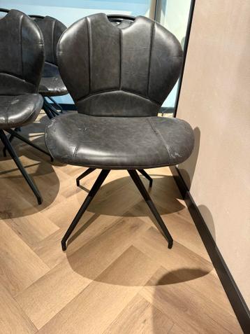 Set van 12 Eetkamerstoelen - Grijs Leerlook