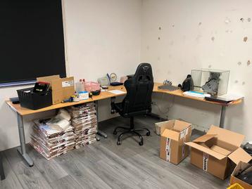 Groot hoekbureau, modulair, gratis af te halen