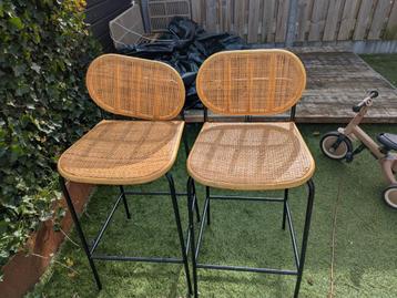 Rotan barkrukken - 2 stuks