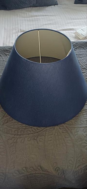 Blauwe lampenkap, 48cm onderkant, 22cm bovenkant