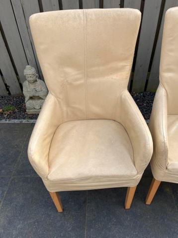 4x Eetkamerstoelen - Leer (opknapper)