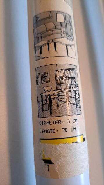 Meubelpaneel 60x90 cm met 4 poten 70 cm