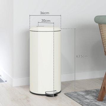 Pedaalemmer 30L, soft-close deksel/uitneembare binnenemmer