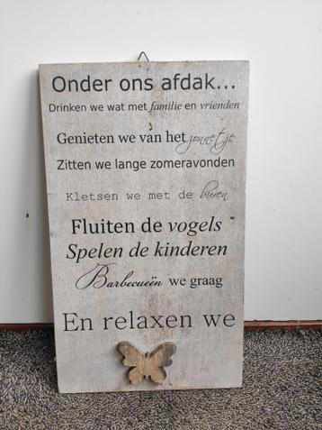 Bord met spreuk, gratis