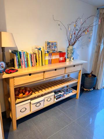 Gebruikte bijzettafel met 3 lades - 188x42x90 cm