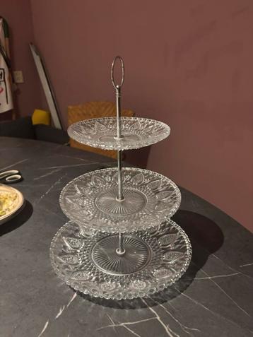 Glazen etagere met 3 lagen - Elegant serveerplateau