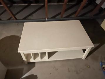 Witte houten salontafel - 110x70x40 cm