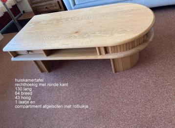 Gratis! Stevige beukenhouten salontafel met lade