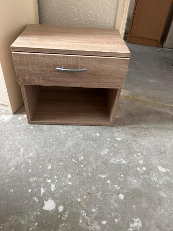 Nachtkastje met lade en open vak - Houtlook