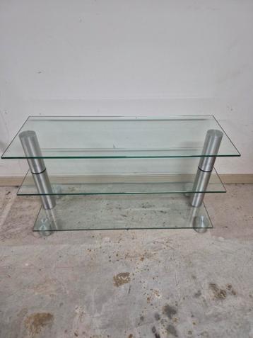 Verrijdbaar glazen tv-meubel